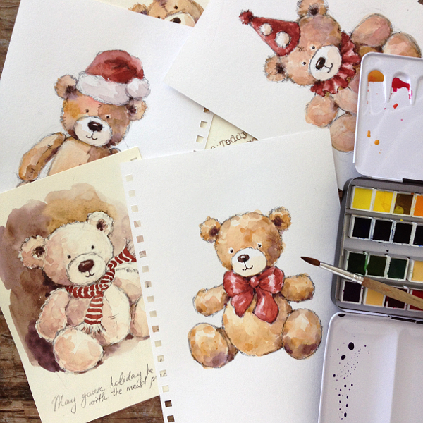 Teddy Bear Watercolor at GetDrawings | Free download