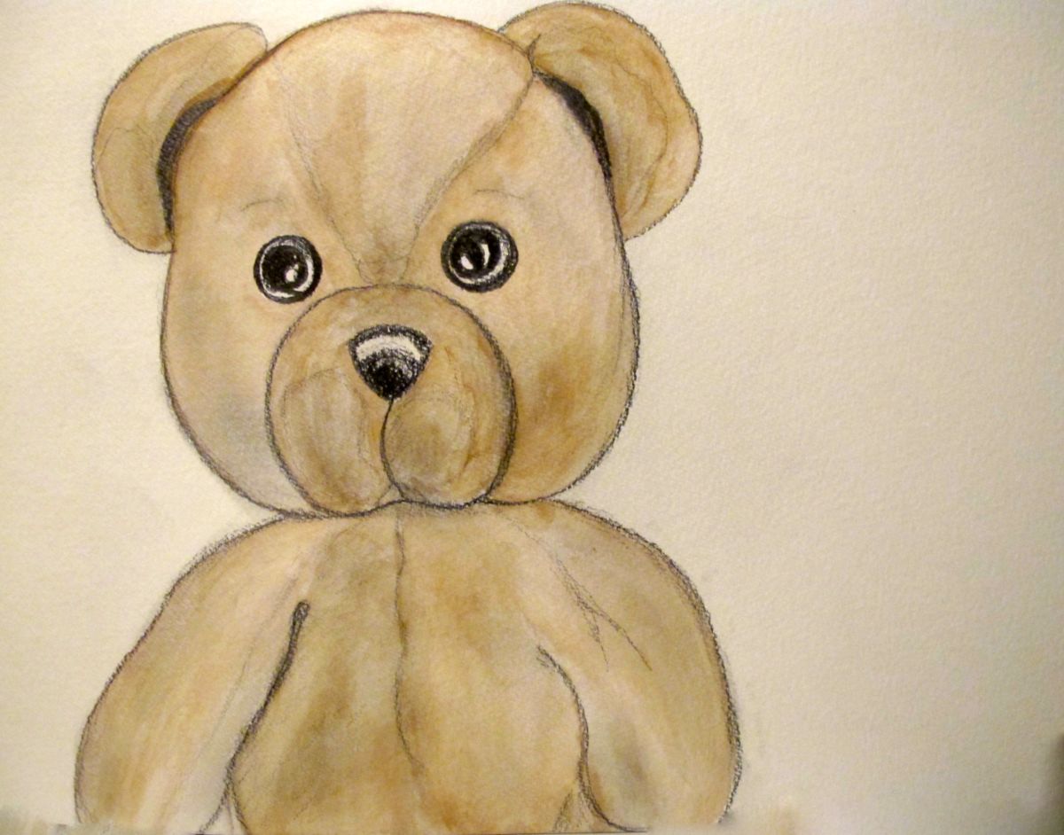 1200x942 Teddy Bear, Portrait ( Watercolor ) (Liza Peninon)