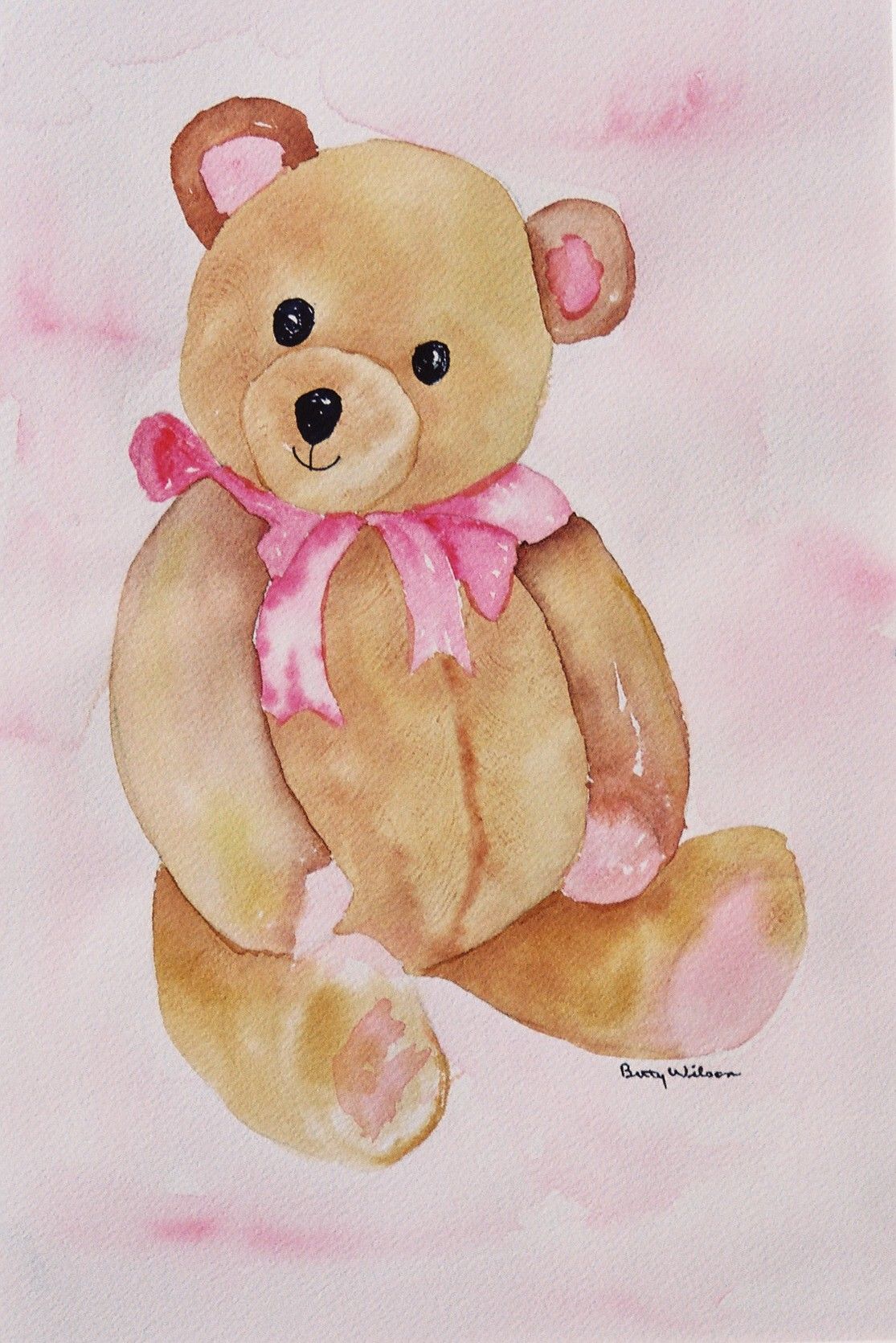 1115x1671 Teddy Bear Watercolor By Betty Wilson Betty Wilson Art
