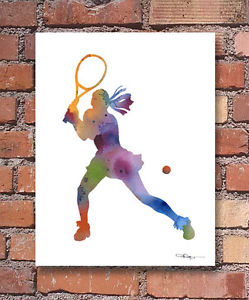249x300 Tennis Player Abstract Watercolor Painting Art Print By Artist Dj