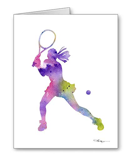 425x521 Tennis Player Set Of 10 Art Note Cards By