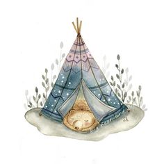 236x236 Watercolor Adventure Clipart Woodland Tribal Animals Clipart