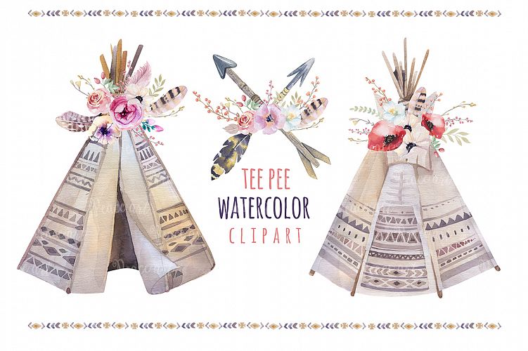 751x500 Watercolor Boho Teepee Amp Bouquets