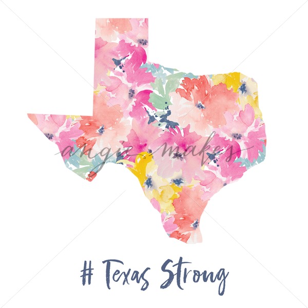 600x600 Cute Watercolor Flower Texas