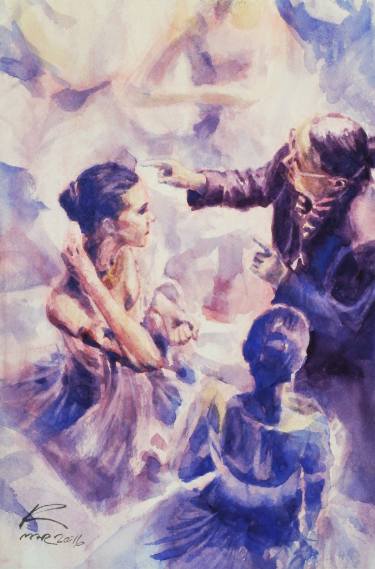 375x569 Original People Watercolor Paintings From Thailand Saatchi Art