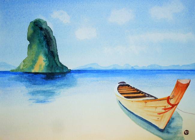 650x466 Stunning Thailand Watercolor Painting Reproductions For Sale On