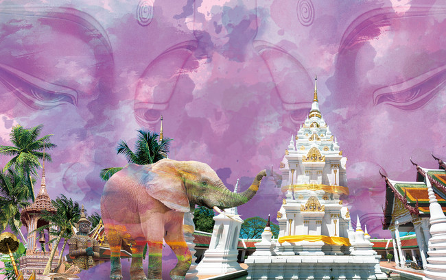650x409 Watercolor Buddha, Thailand Travel Posters, Background, Psd