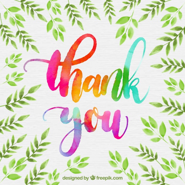 626x626 Thank You Card Watercolor Design Vector Free Download
