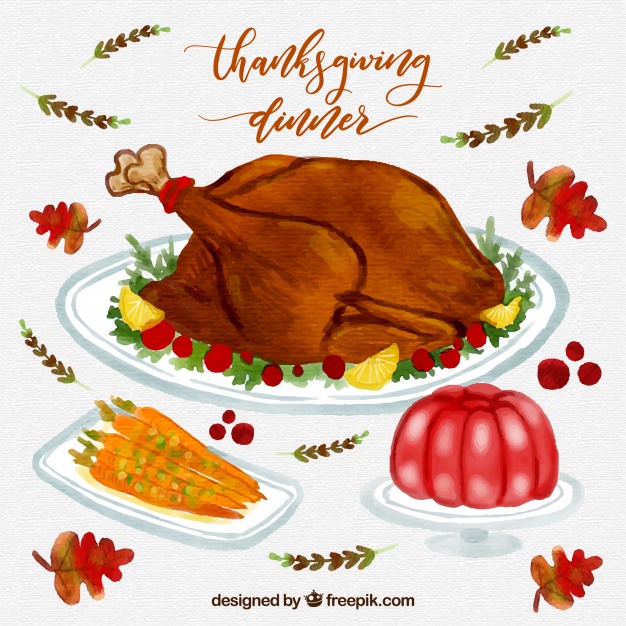 626x626 Thanksgiving Watercolor Dinner Pack Stock Images