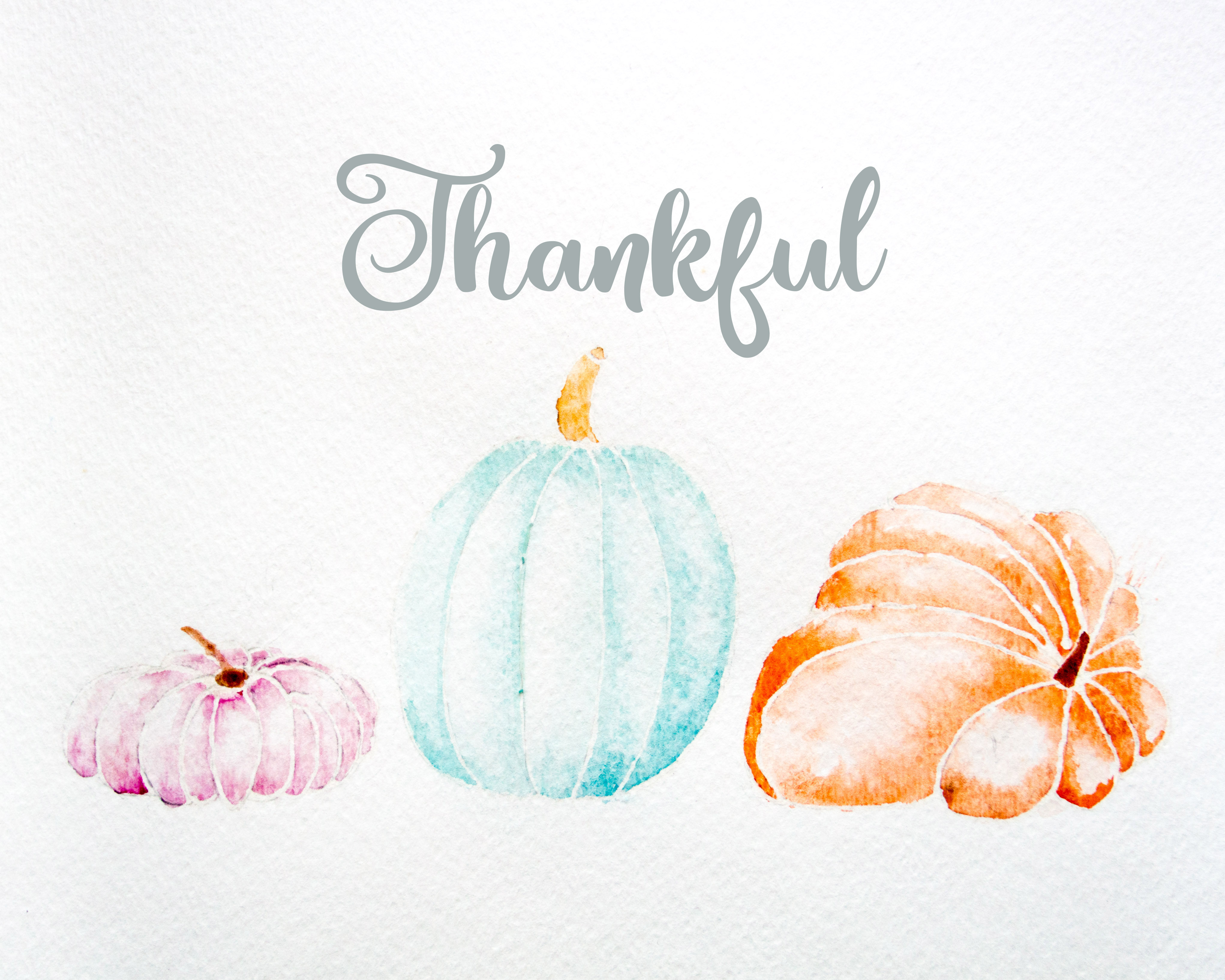 4084x3267 Watercolor Pumpkins Free Thanksgiving Art