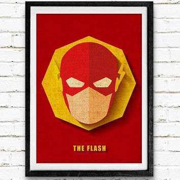 354x354 Superhero Framed Wall Art Inspirational The Flash Watercolor Art