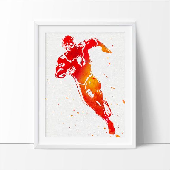 570x570 The Flash Print Flash Watercolor Flash Cw By Bigfamilyart On Etsy