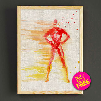 354x354 The Flash Watercolor Art Print Justice From Star2go On Etsy Art