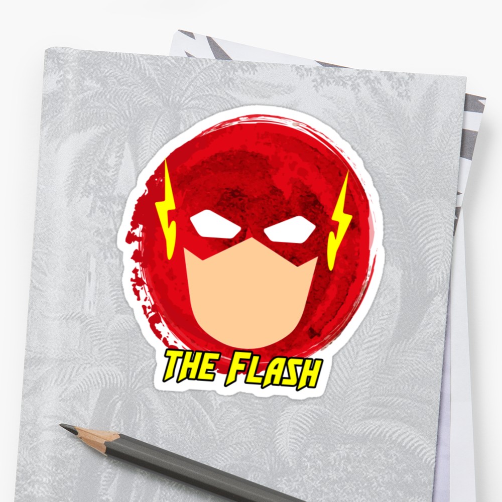 1000x1000 Flash Art Work Ink Watercolor Red Background Stickers By Katon