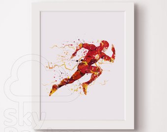 340x270 Flash Poster Flash Art Watercolor Flash Flash Wall Art Etsy
