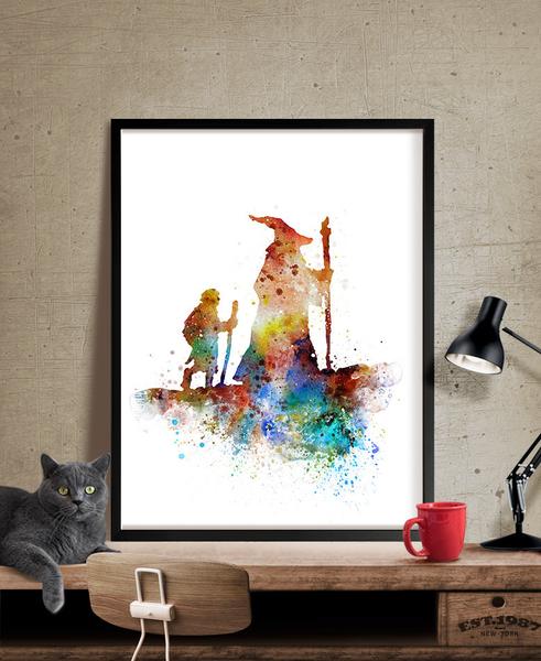 491x600 Gandalf Watercolor Print, Lord Of The Rings Art, Watercolor Art
