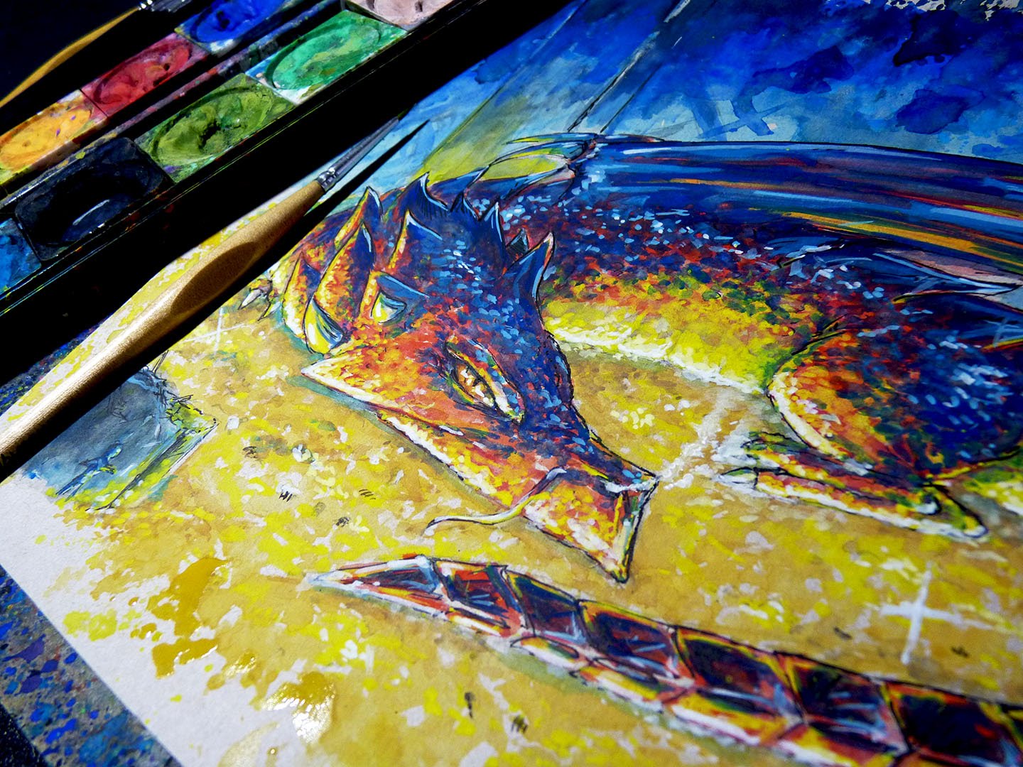 1440x1080 Watercolor Time Lapse Painting Ink)