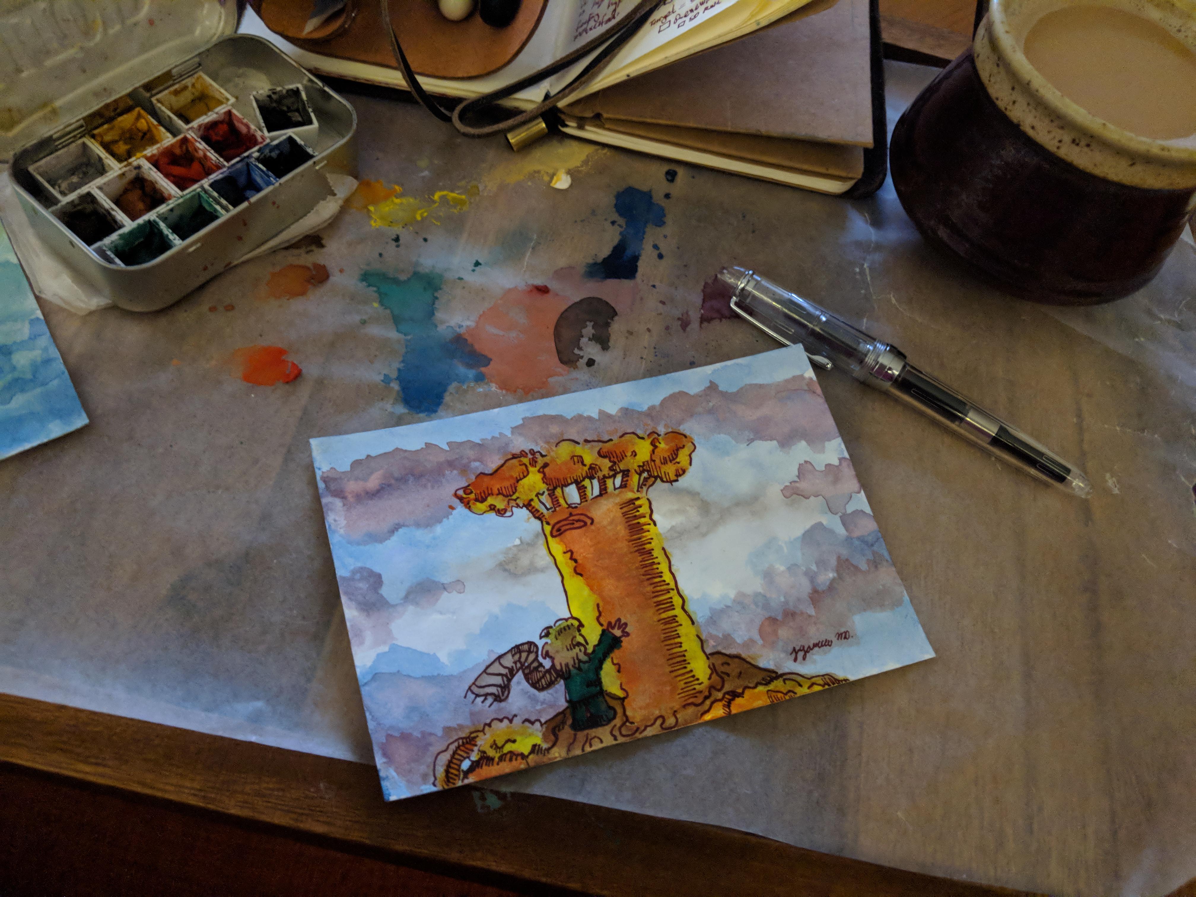 4032x3024 I Call This One Baobab And The Little Prince. Watercolor