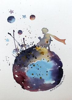 236x326 Little Prince 3 Watercolor Art Print Watercolor