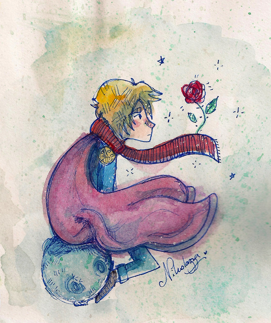 550x656 The Little Prince And His Rose