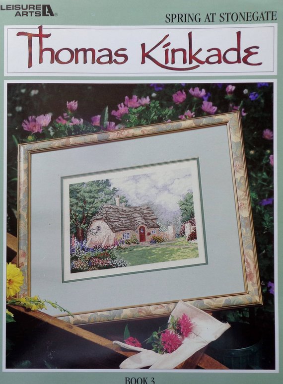 570x774 Cross Stitch Pattern Spring At Stonegate Thomas Kinkade Etsy