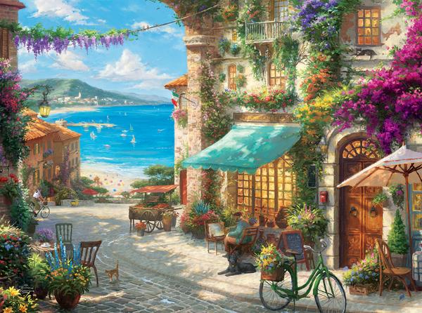 600x446 Thomas Kinkade Italian Cafe