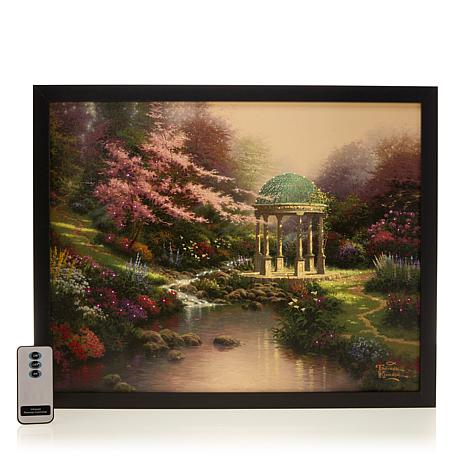 466x466 Thomas Kinkade Pools Of Serenity Fiber Optic Lit Canvas Art W