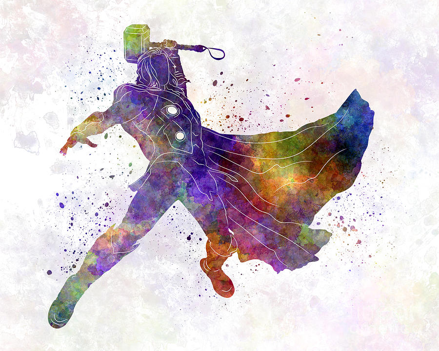 900x720 Thor 02 In Watercolor Painting By Pablo Romero