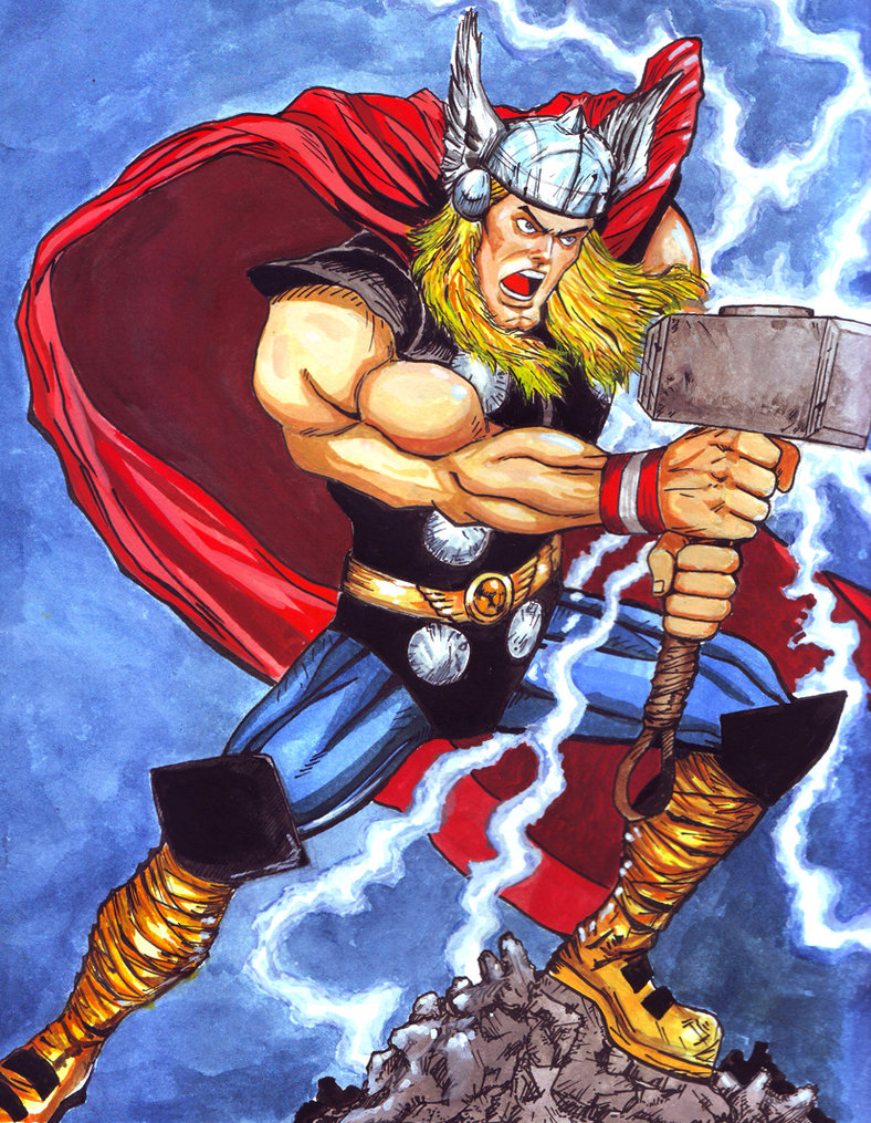 788x1015 Thor Watercolor By Deemonhunter360