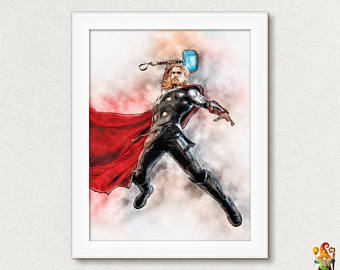 340x270 Thor Watercolor Etsy
