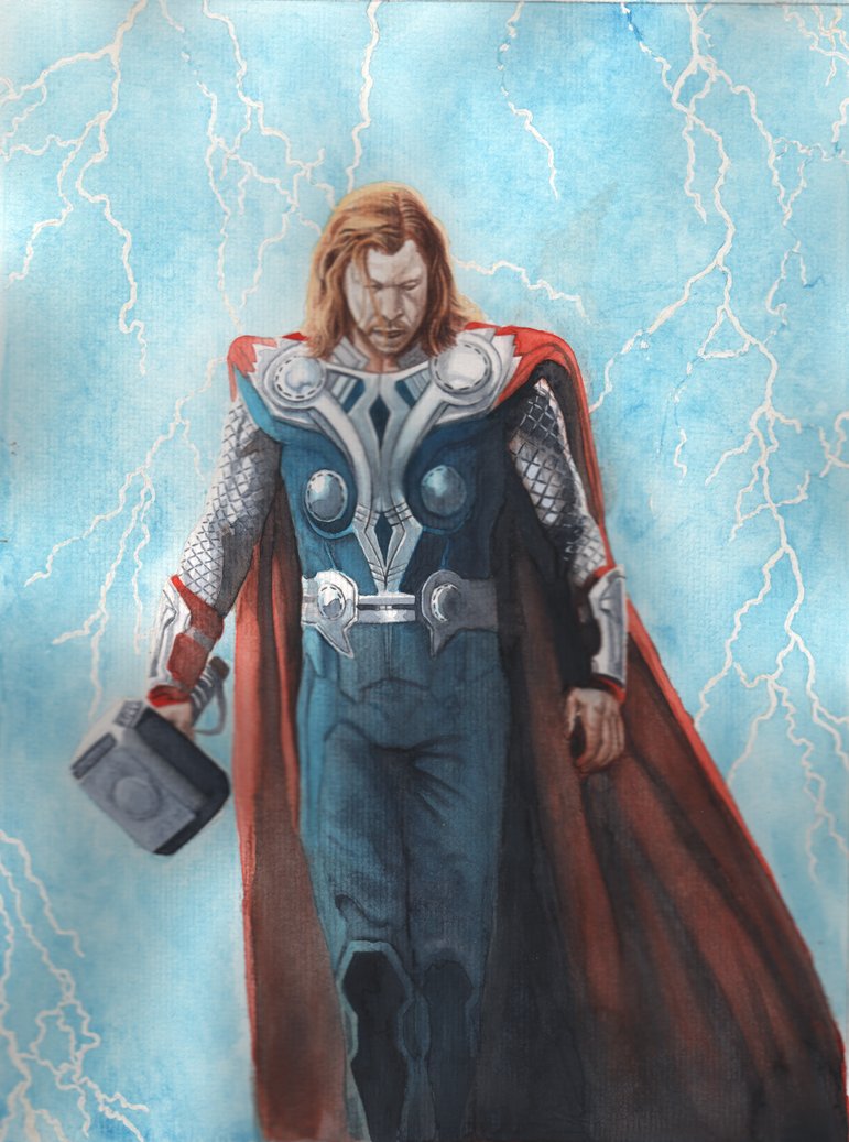 771x1037 Thor Watercolor Commission Finish By Josephlsilver