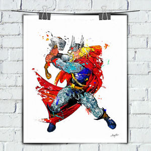 300x300 Avengers Watercolor Painting Art Modern Decor Wall Thor Hd Print
