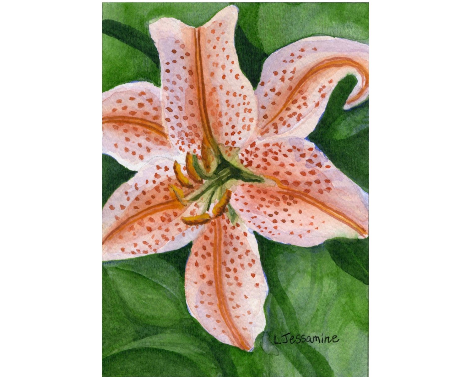 1500x1199 Tiger Lily Painting, Flower Painting, Floral Art, Watercolor