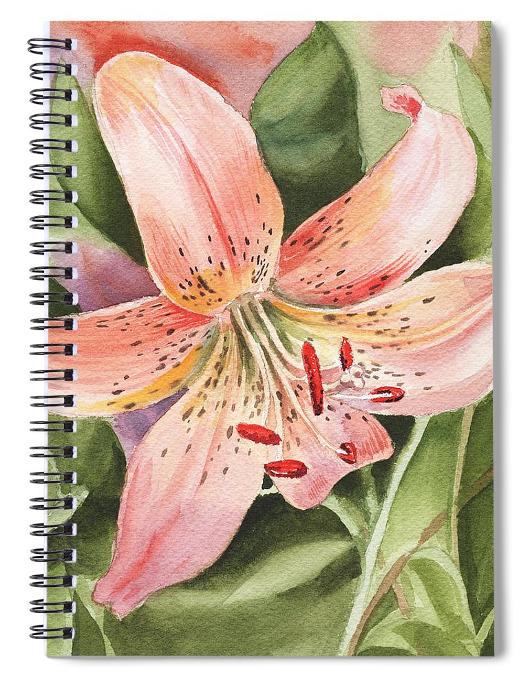 770x1000 Tiger Lily Watercolor By Irina Sztukowski Spiral Notebook For Sale
