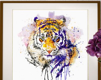 340x270 Tiger Watercolor Etsy