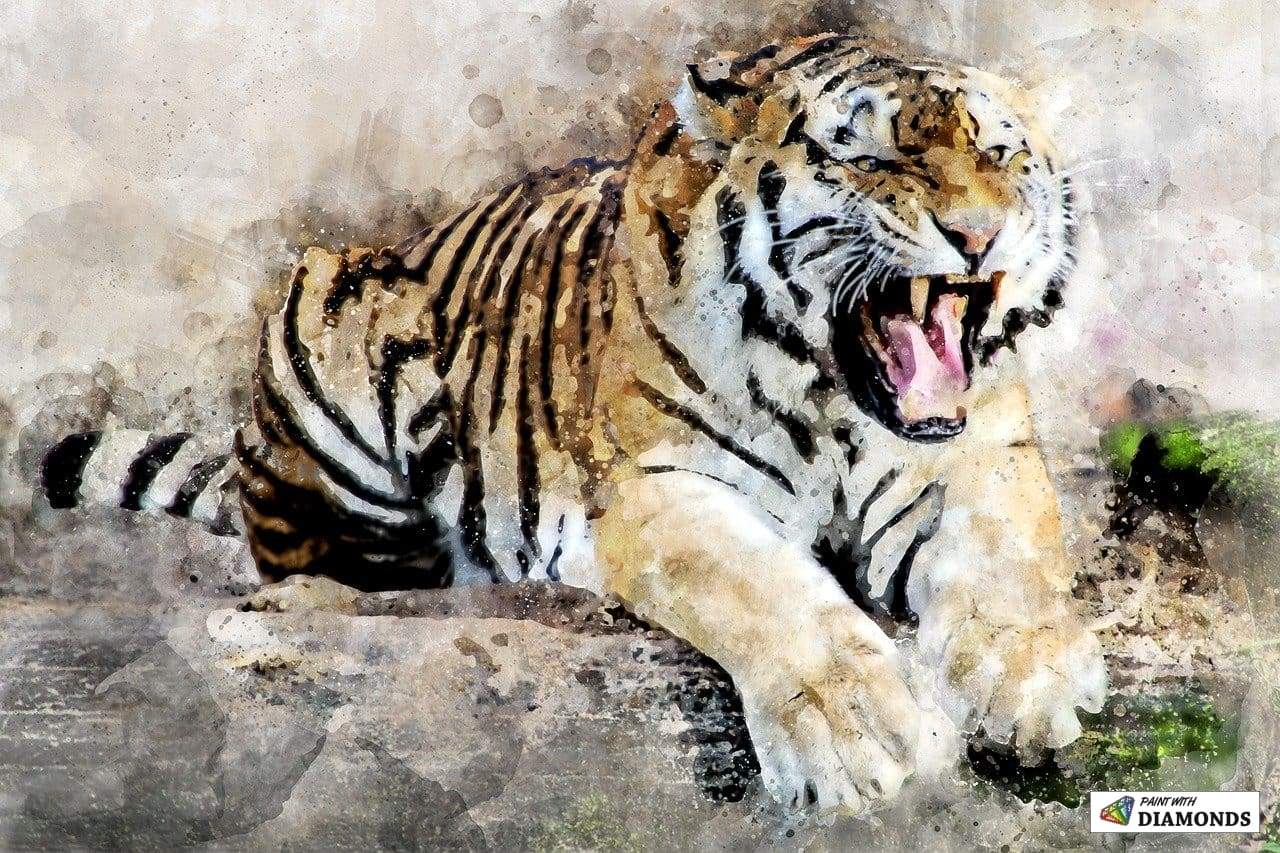 1280x853 Tiger Watercolor 100% Full Canvas Square Drill Diamond Paintings