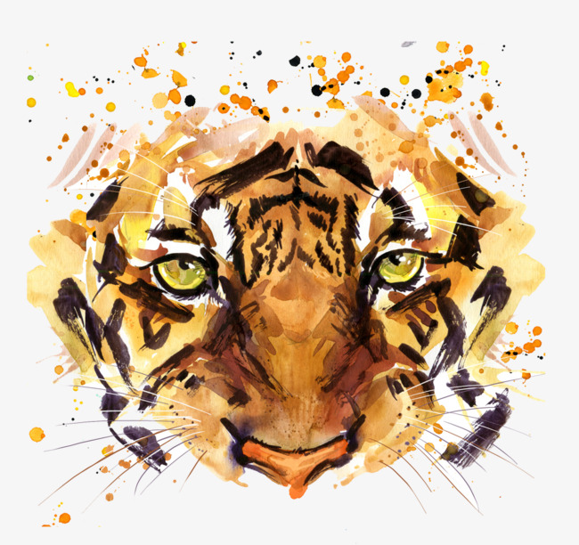 650x612 Tiger Watercolor Painting, Tiger Clipart, Watercolor Clipart