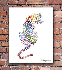 264x300 Tiger Abstract Colorful Watercolor Painting Art Print By Artist Dj
