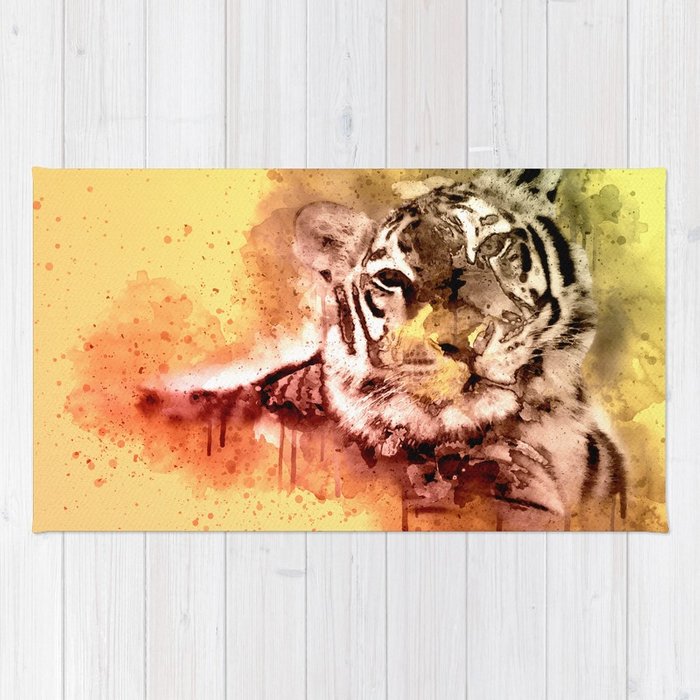 700x700 Tiger Watercolor, Painted Tiger Art, Cool Tiger, Splatter Tiger