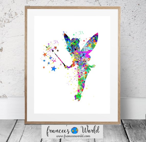 570x554 Tinkerbell Poster,tinker Bell Disney Watercolor Art Print Baby