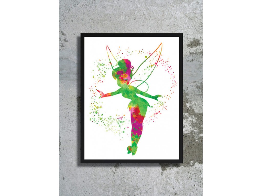 1024x768 Tinkerbell Watercolor Archival Art Print Poster Home Decor