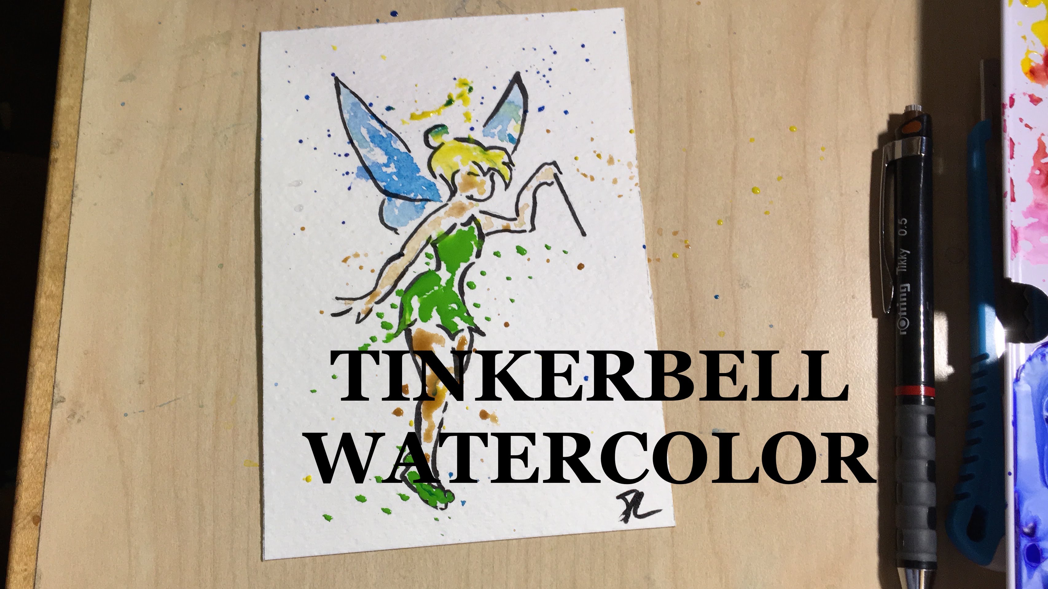 3412x1920 Tinkerbell Watercolor Art Timelapse