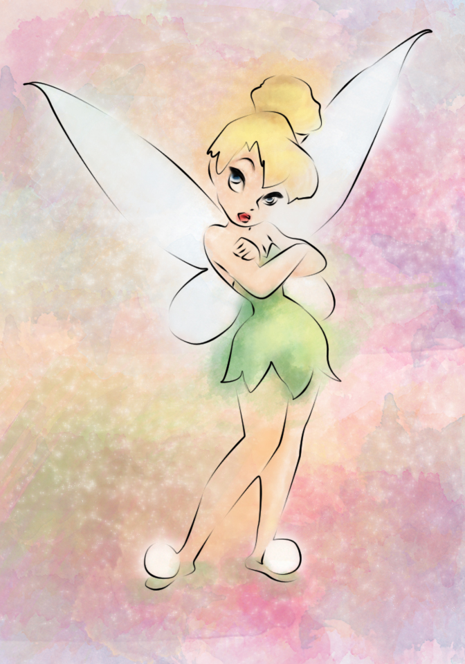 672x960 Tinkerbell Watercolor By Lizziefresh