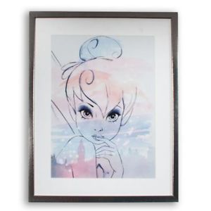 300x300 Disney Tinkerbell Watercolour Line Drawn Framed Print (Was Ebay