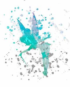 240x300 Watercolor Pop Art Print Tinkerbell From Peter Pan Movie Story