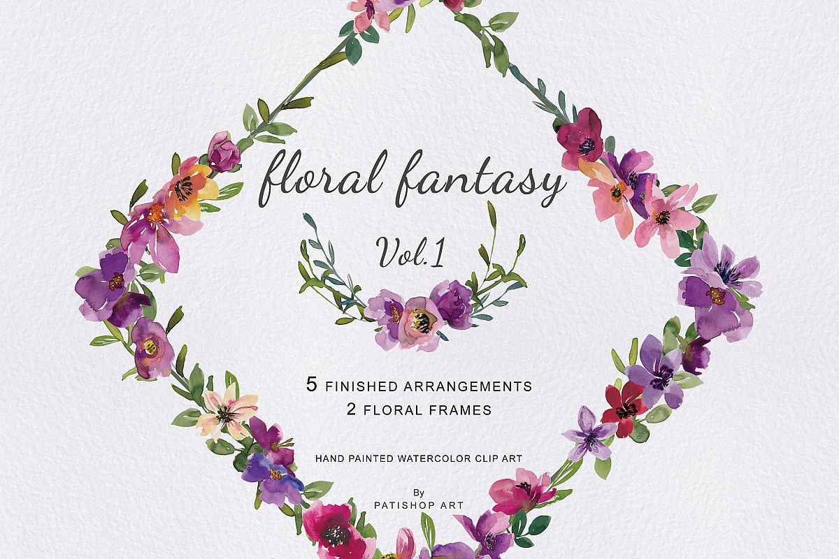 1200x800 Watercolor Red Pink And Purple Tiny Flo Design Bundles