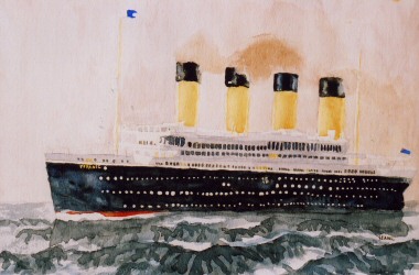 380x250 Titanic Ship Watercolour Painting Techniques