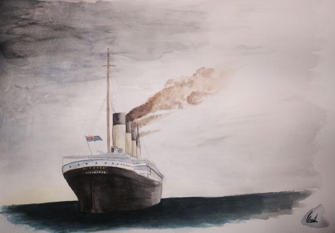 1136x790 Titanic Watercolor D R A W . Watercoloramppencil