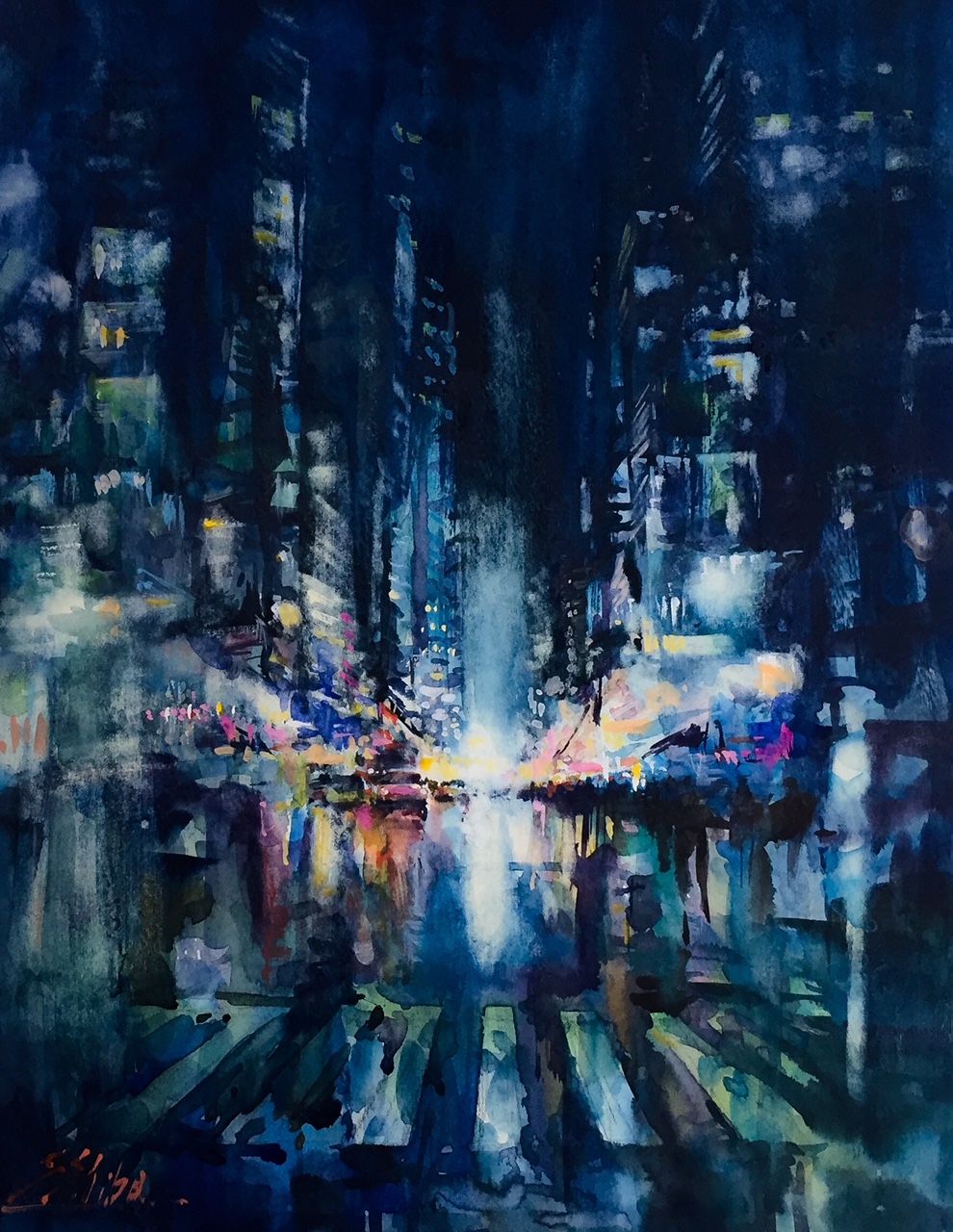990x1280 Neon Tokyo Watercolor Painting And Photography Steemit