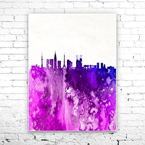 500x500 Tokyo 3 City Skyline, Art Print, Tokyo Poster, Tokyo